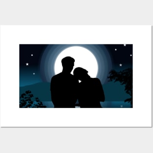 Couple love feel landscape vactor Art Posters and Art